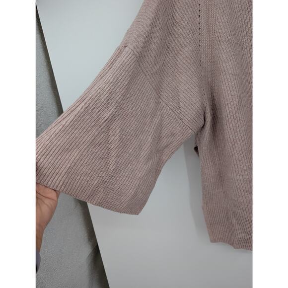 Ann Taylor Oversized XS S Cashmere Lagenlook Blush Short Sleeve Sweater Career - Picture 8 of 8